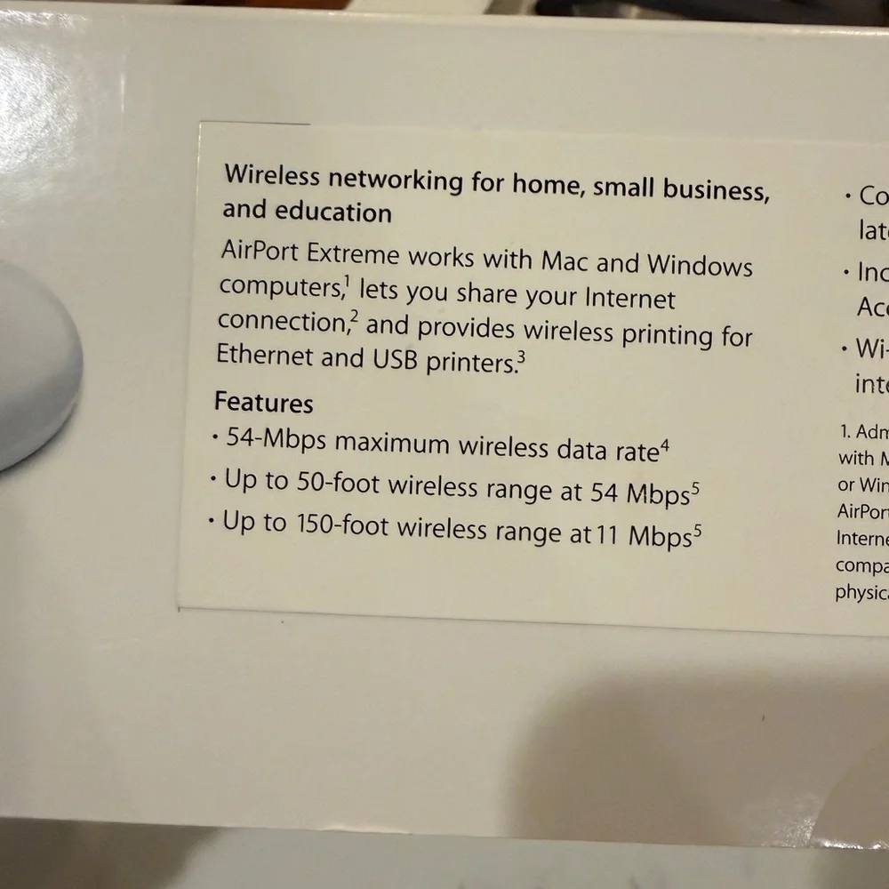 Apple Airport Extreme Base Station Model A1034 54 Mpbs